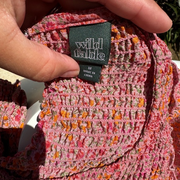 Womens Short Puff Sleeve Babydoll Lined Dress - Picture 5 of 5